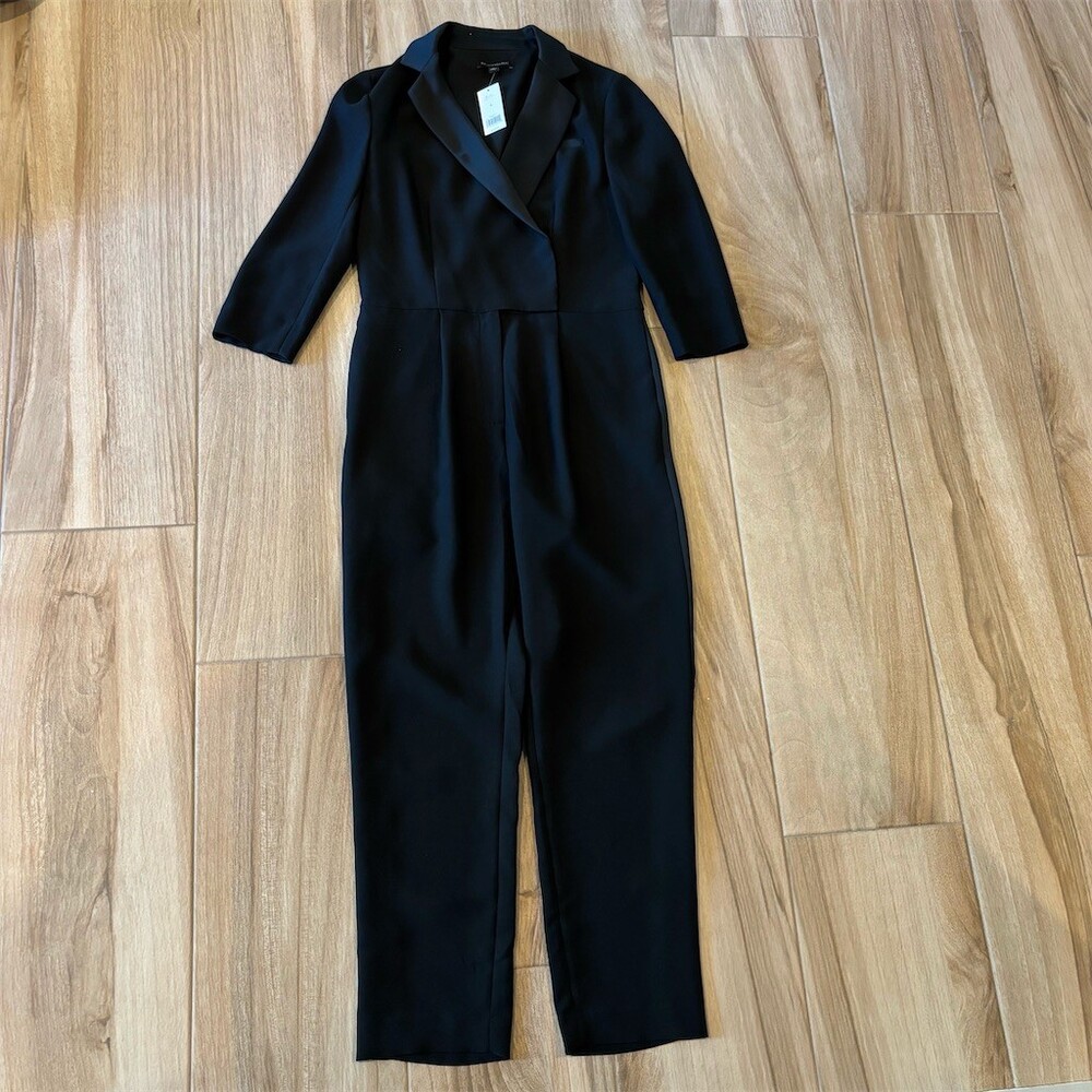 Banana Republic Jumpsuit Womens Size 4 Black Tuxedo Blazer Long Sleeve